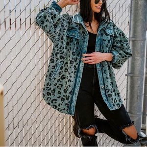 DRESSED IN LALA LEOPARD BLUE SHACKET | M